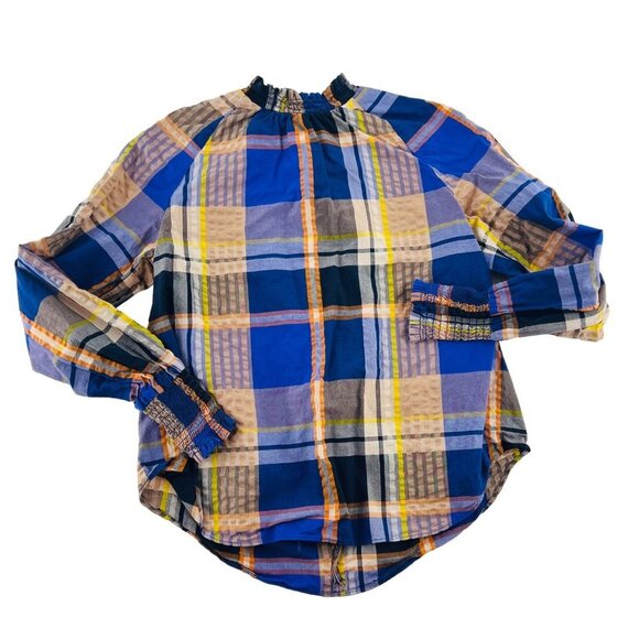 Ann Taylor Women's size Medium Plaid Blouse Long Sleeves - Picture 1 of 8